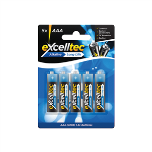 Picture of Excelltec AAA Alkaline Batteries 5Pk - 316488