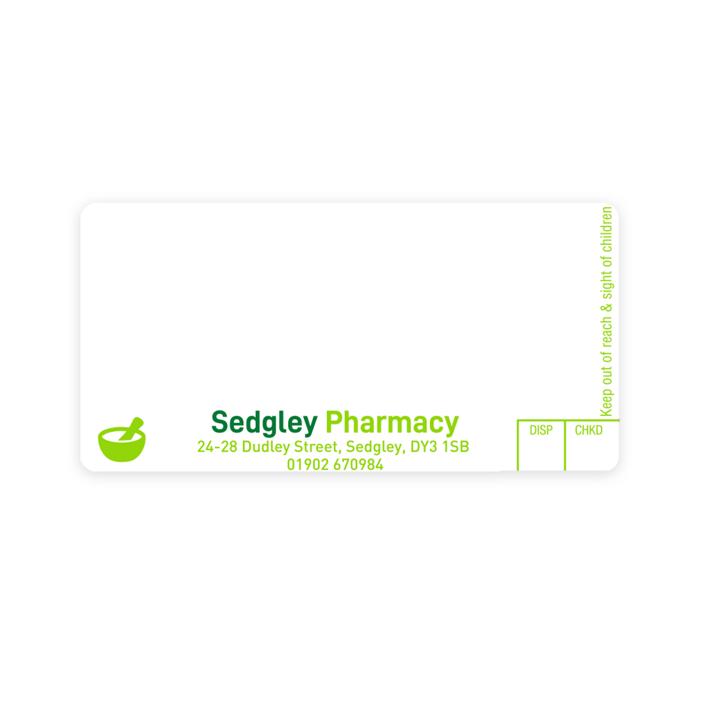 Picture of Sedgley Pharmacy Dispensing Labels - AZEMT2807